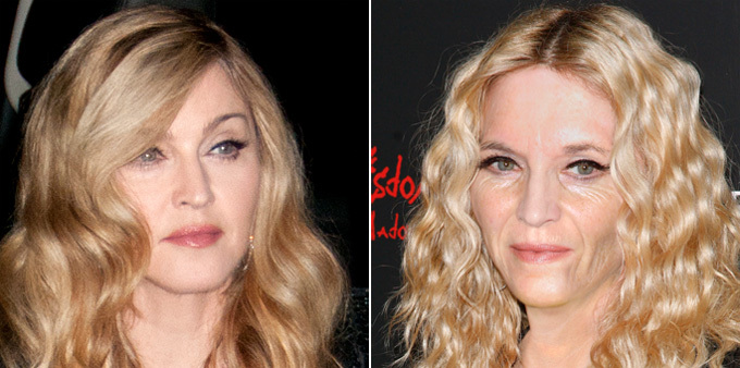 Какими будут звезды через 20 лет Мадонна Американский художник Джо Маллинс, Дэвид и Виктория Бекхэм, Мадонну, Анджелина Джоли, Брэд Питт