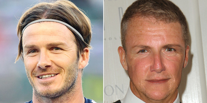 Какими будут звезды через 20 лет Дэвид Бекхэм Американский художник Джо Маллинс, Дэвид и Виктория Бекхэм, Мадонну, Анджелина Джоли, Брэд Питт