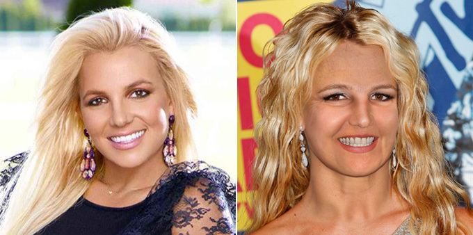 Какими будут звезды через 20 лет Бритни Спирс Американский художник Джо Маллинс, Дэвид и Виктория Бекхэм, Мадонну, Анджелина Джоли, Брэд Питт