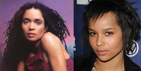 А уж если посмотреть прошлые фотографии звездных мам, то становится ясно, в кого дочери такие привлекательные. Lisa Bonet – Zoe Kravitz