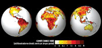 Набольшие изменения климата произойдут в областях, отмеченных